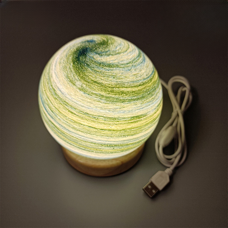 Bedside Lamp, 3D Planet Lamp, Glass Moon Lamp 3 Light Models,Moon Night Light Gift for Girls Boys Kid Birthday Valentine's Day Gift