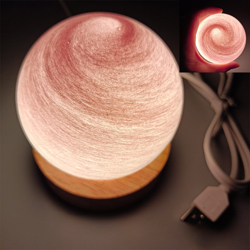 Bedside Lamp, 3D Planet Lamp, Glass Moon Lamp 3 Light Models,Moon Night Light Gift for Girls Boys Kid Birthday Valentine's Day Gift