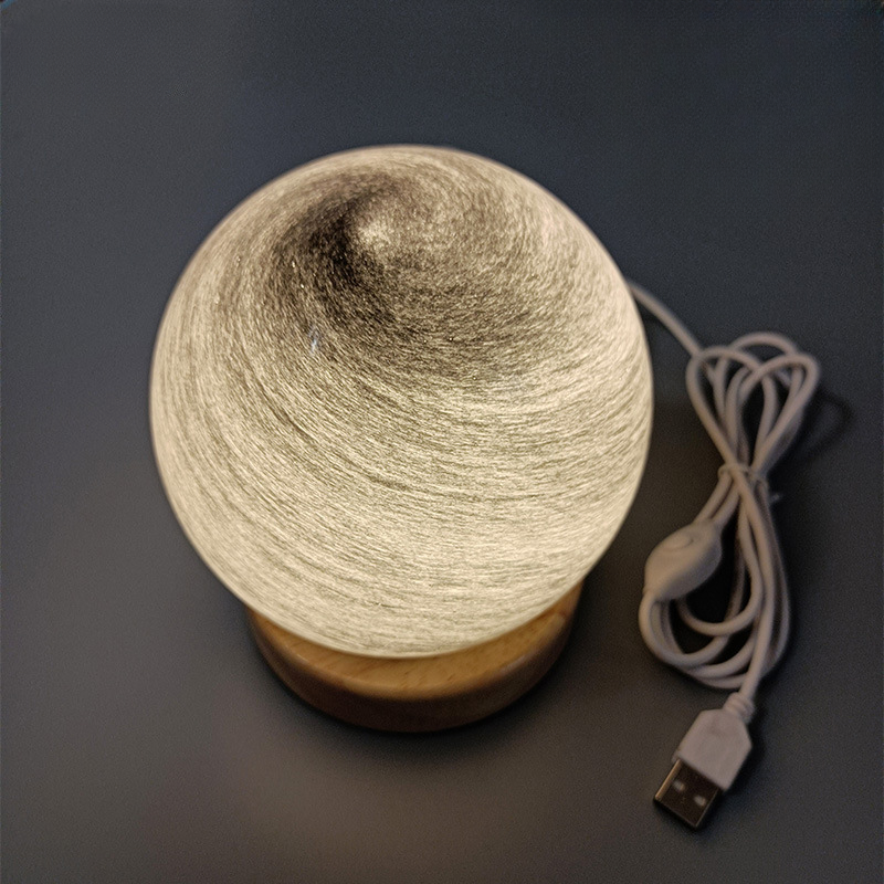 Bedside Lamp, 3D Planet Lamp, Glass Moon Lamp 3 Light Models,Moon Night Light Gift for Girls Boys Kid Birthday Valentine's Day Gift