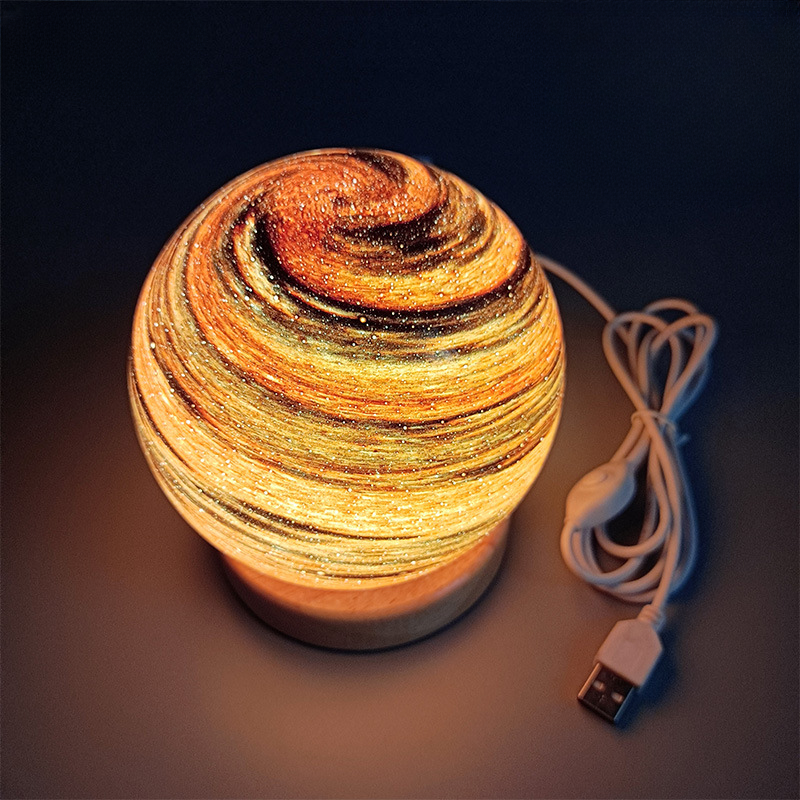 Bedside Lamp, 3D Planet Lamp, Glass Moon Lamp 3 Light Models,Moon Night Light Gift for Girls Boys Kid Birthday Valentine's Day Gift