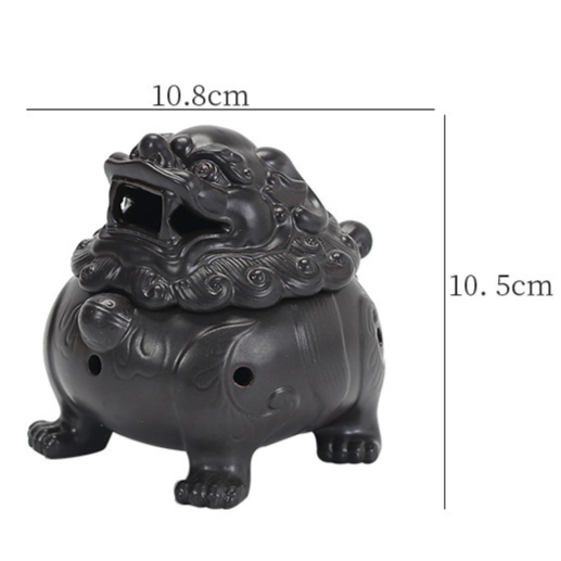 Pixiu Incense Burner for sage/Cones/Coil Incense, Handicraft Ceramic backflow Incense Burner, Aromatherapy Ornament Cool Home bedroome Decor , Gifts for Meditation Accessories & Yoga