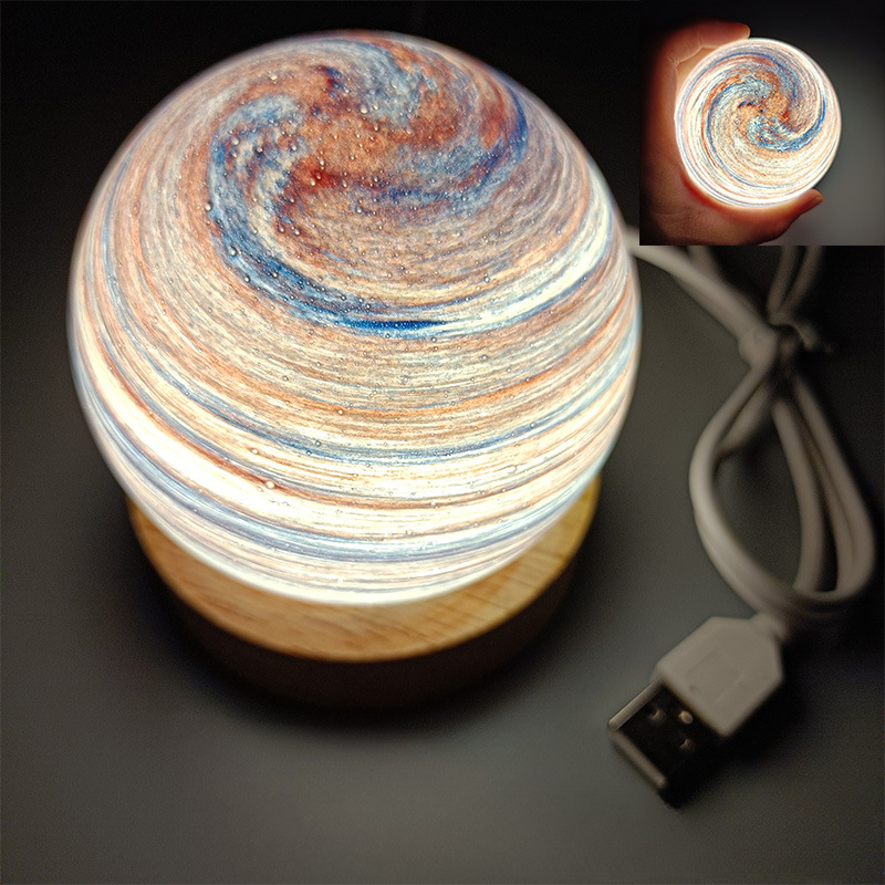 Bedside Lamp, 3D Planet Lamp, Glass Moon Lamp 3 Light Models,Moon Night Light Gift for Girls Boys Kid Birthday Valentine's Day Gift