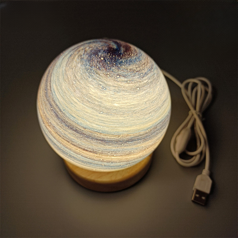 Bedside Lamp, 3D Planet Lamp, Glass Moon Lamp 3 Light Models,Moon Night Light Gift for Girls Boys Kid Birthday Valentine's Day Gift