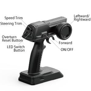 RC Boat, Large Scale Fast Remote Control Boat, 20+ mph High Speed Racing Boat, 2.4GHz Boat Toys with 2 Rechargeable Batteries, LED Lights, Capsize Recovery, for Kids Adults