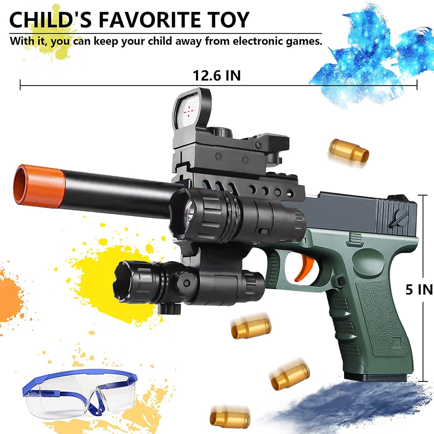Toy Gun, Soft Foam Bullets, Safety Soft Bullet Toy Gun, a Cool Toy Pistol. Great Gift for Boys and Girls