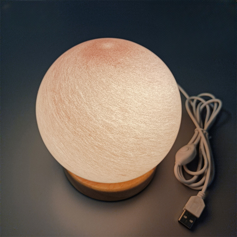 Bedside Lamp, 3D Planet Lamp, Glass Moon Lamp 3 Light Models,Moon Night Light Gift for Girls Boys Kid Birthday Valentine's Day Gift