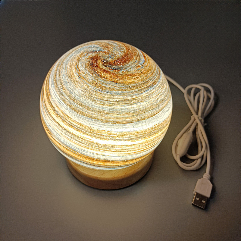 Bedside Lamp, 3D Planet Lamp, Glass Moon Lamp 3 Light Models,Moon Night Light Gift for Girls Boys Kid Birthday Valentine's Day Gift