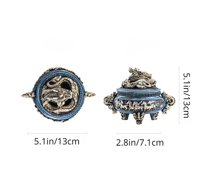 Resin Incense Burner 1Pc Incense Holder Antique Bronze Dragon Incense Burner for Home Decoration