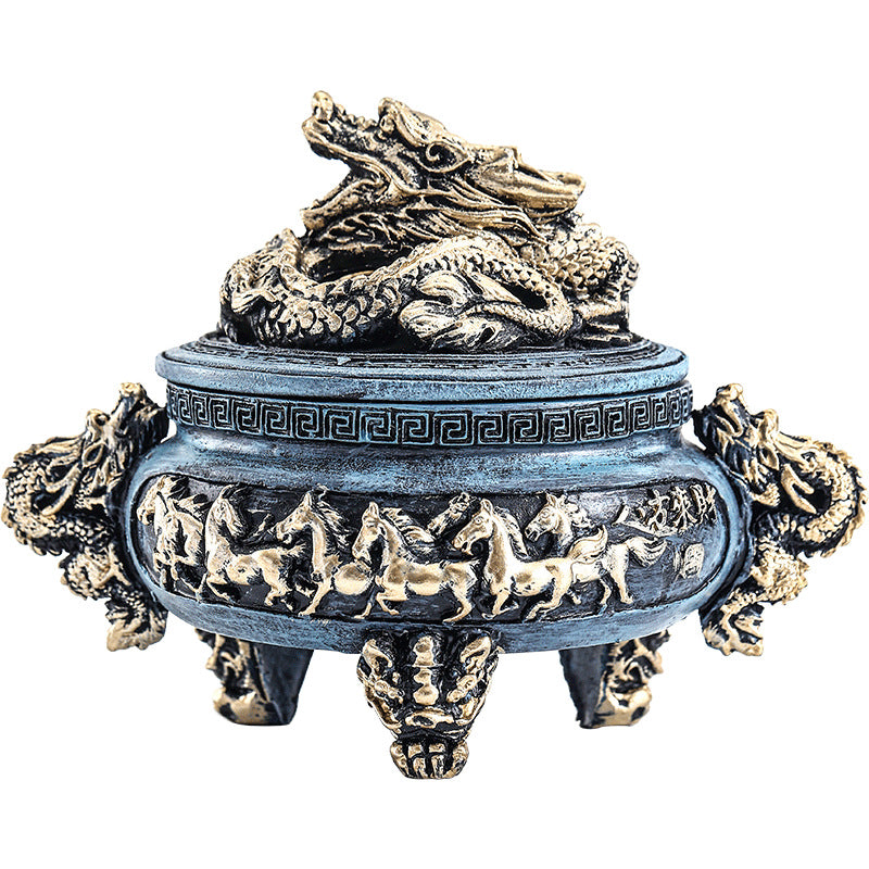 Resin Incense Burner 1Pc Incense Holder Antique Bronze Dragon Incense Burner for Home Decoration