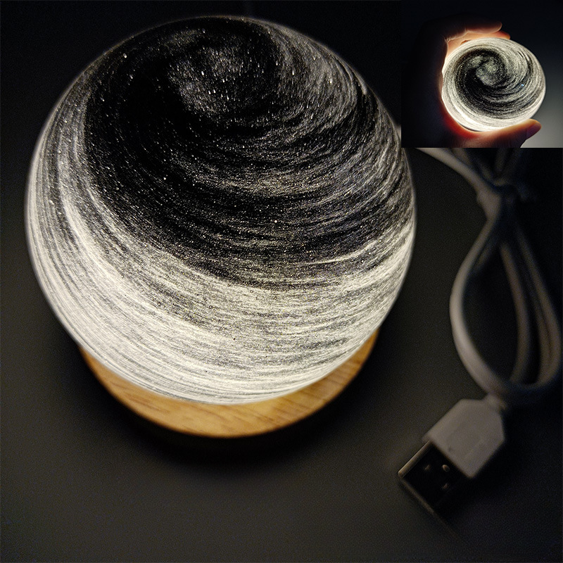 Bedside Lamp, 3D Planet Lamp, Glass Moon Lamp 3 Light Models,Moon Night Light Gift for Girls Boys Kid Birthday Valentine's Day Gift