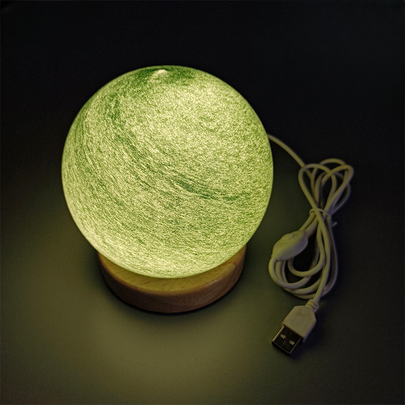 Bedside Lamp, 3D Planet Lamp, Glass Moon Lamp 3 Light Models,Moon Night Light Gift for Girls Boys Kid Birthday Valentine's Day Gift