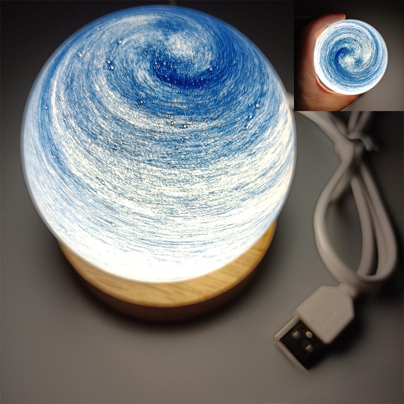 Bedside Lamp, 3D Planet Lamp, Glass Moon Lamp 3 Light Models,Moon Night Light Gift for Girls Boys Kid Birthday Valentine's Day Gift