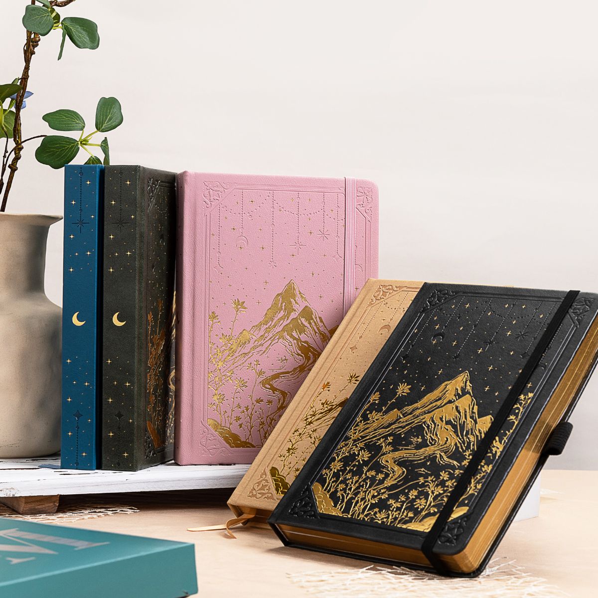 MGGAO vegan leather notebooks on desk