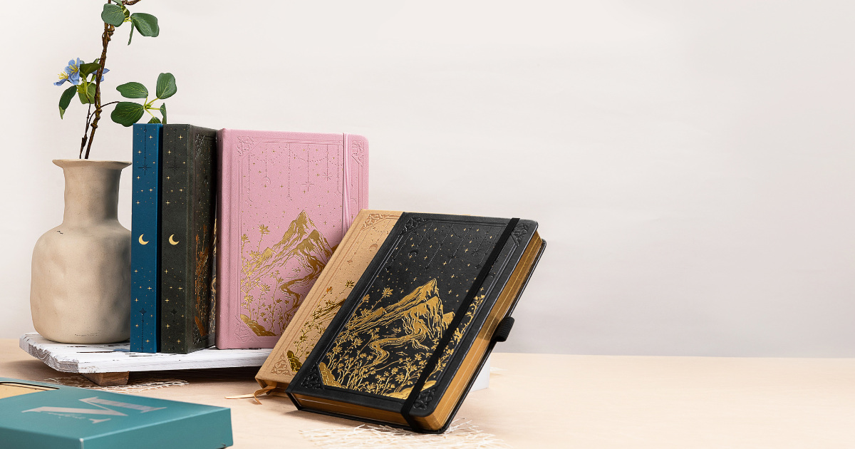 MGGAO vegan leather notebooks on desk
