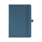 A5 Blue Vegan Leather Hummingbird Notebook with Gold Foil Emboss