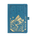 A5 Blue Vegan Leather Mountain Notebook | Matte Gold Hardcover
