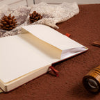 A5 Brown Vegan Leather Hummingbird Notebook Lay-flat, 180 Degree Open Design with Inner Pocket on Vintage Mat