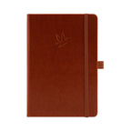 A5 Brown Vegan Leather Hummingbird Notebook with Gold Foil Emboss