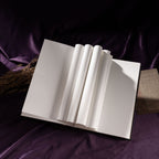 A5 Dark Purple Taupe Floral Tapestry Hardcover Notebook Open, Fanned Pages Showing 100gsm Thick Paper on Purple Silk