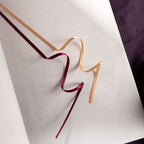 A5 Dark Purple Taupe Floral Tapestry Hardcover Notebook Open, Lined Pages with Two-Tone Ribbon Bookmarks