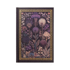 A5 Dark Purple Taupe Floral Tapestry Hardcover Notebook with Gold Gilded Edges