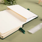 A5 Green Vegan Leather Hummingbird Notebook Lay-flat, 180 Degree Open Design with Inner Pocket