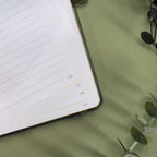 A5 Green Vegan Leather Mountain Notebook | Matte Gold Hardcover