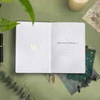 A5 Green Vegan Leather Mountain Notebook | Matte Gold Hardcover