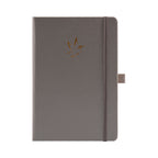 A5 Grey Vegan Leather Hummingbird Notebook with Gold Foil Emboss