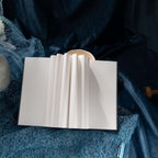 A5 Indigo Blue Floral Cameo Hardcover Notebook Fanned Pages, 192 Pages 7mm Ruled 100gsm Paper