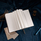 A5 Indigo Blue Floral Tapestry Hardcover Notebook Fanned Pages, 192 Pages 7mm Ruled 100gsm Paper