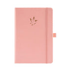 A5 Pink Vegan Leather Hummingbird Notebook with Gold Foil Emboss