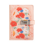 A5 Orange Floral Vegan Leather Lockable Notebook