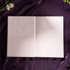 A5 Purple Taupe Floral Tapestry Hardcover Notebook Endpaper, Floral Patterned Flyleaf on Purple Silk