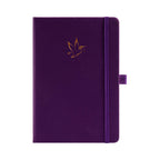 A5 Purple Vegan Leather Hummingbird Notebook with Gold Foil Emboss