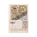 A5 Wind Flowers Hardcover Lined Notebook with Decorative Belly Band, Beige Gold Foil Cover