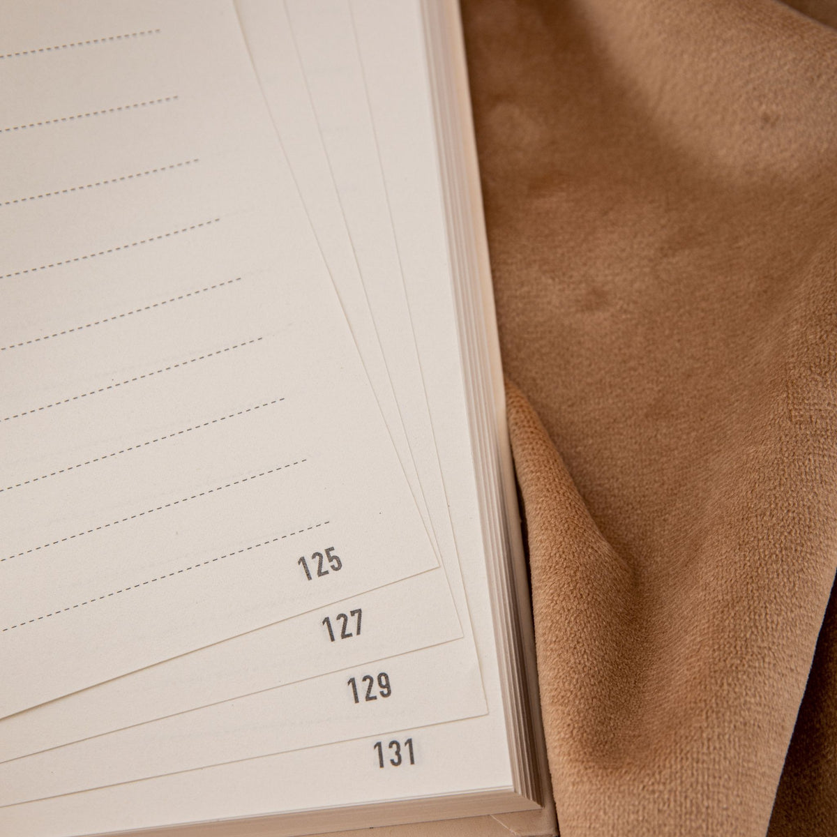 A5 Wind Flowers Hardcover Lined Notebook Page Detail, 7mm Ruled Lines with Page Numbers