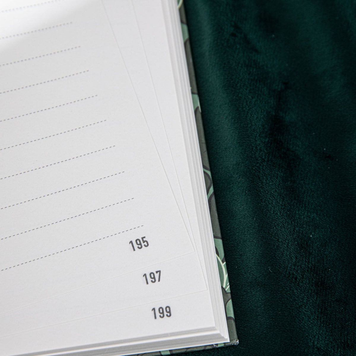 A5 Wind Flowers Hardcover Lined Notebook Page Detail, 7mm Ruled Lines with Page Numbers