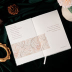 A5 Wind Flowers Hardcover Lined Notebook Open, Illustrated Endpapers with Floral Pattern