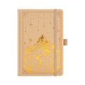 A5 Yellow Vegan Leather Mountain Notebook | Shiny Gold Hardcover