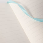 B6 Light Blue Rose Embossed Vegan Leather Journal, Ribbon Bookmark Detail, 100gsm Lined Paper
