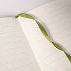  B6 Green Rose Embossed Vegan Leather Journal, Ribbon Bookmark Detail, 100gsm Lined Paper
