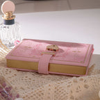 B6 Pink Rose Embossed Vegan Leather Journal with Gold Gilded Edges