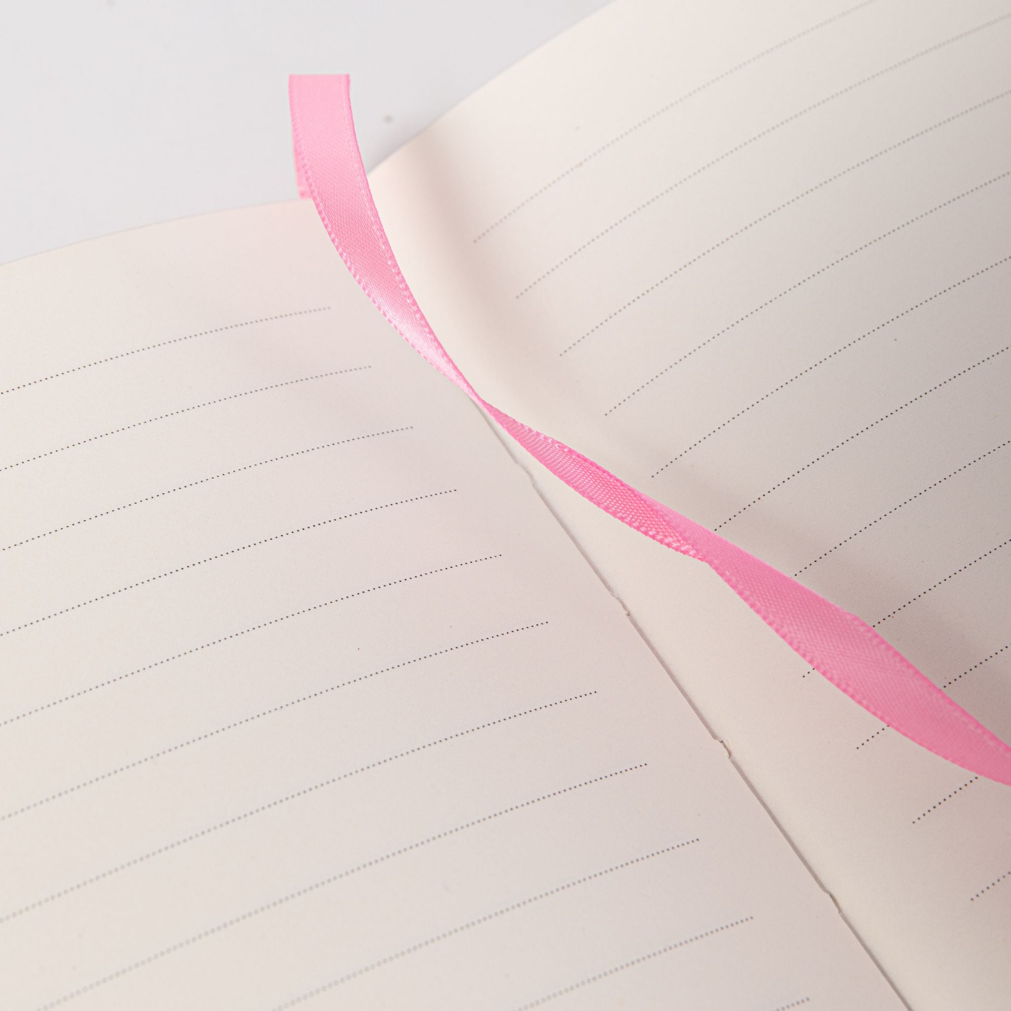B6 Pink Rose Embossed Vegan Leather Journal Lay-flat, 288 Pages 8mm Ruled 100gsm Paper