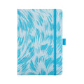A5 Blue Feather Embroidered Fabric Hardcover Notebook