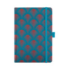 A5 Blue Scalloped Embroidered Fabric Hardcover Notebook