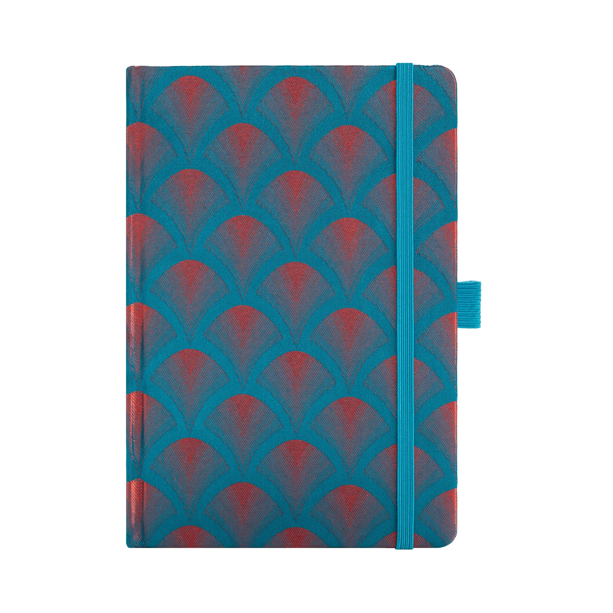A5 Blue Scalloped Embroidered Fabric Hardcover Notebook