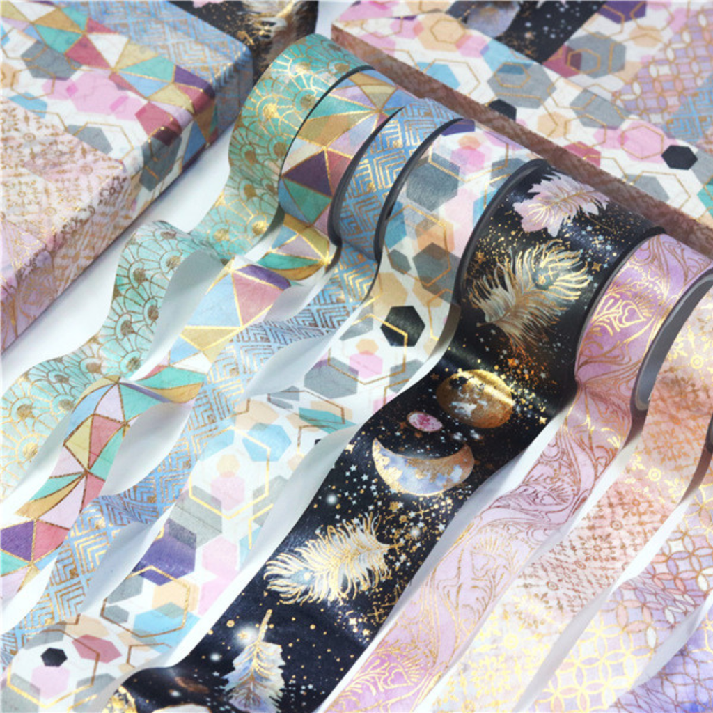 Starry Night Gold Foil Washi Tape Set