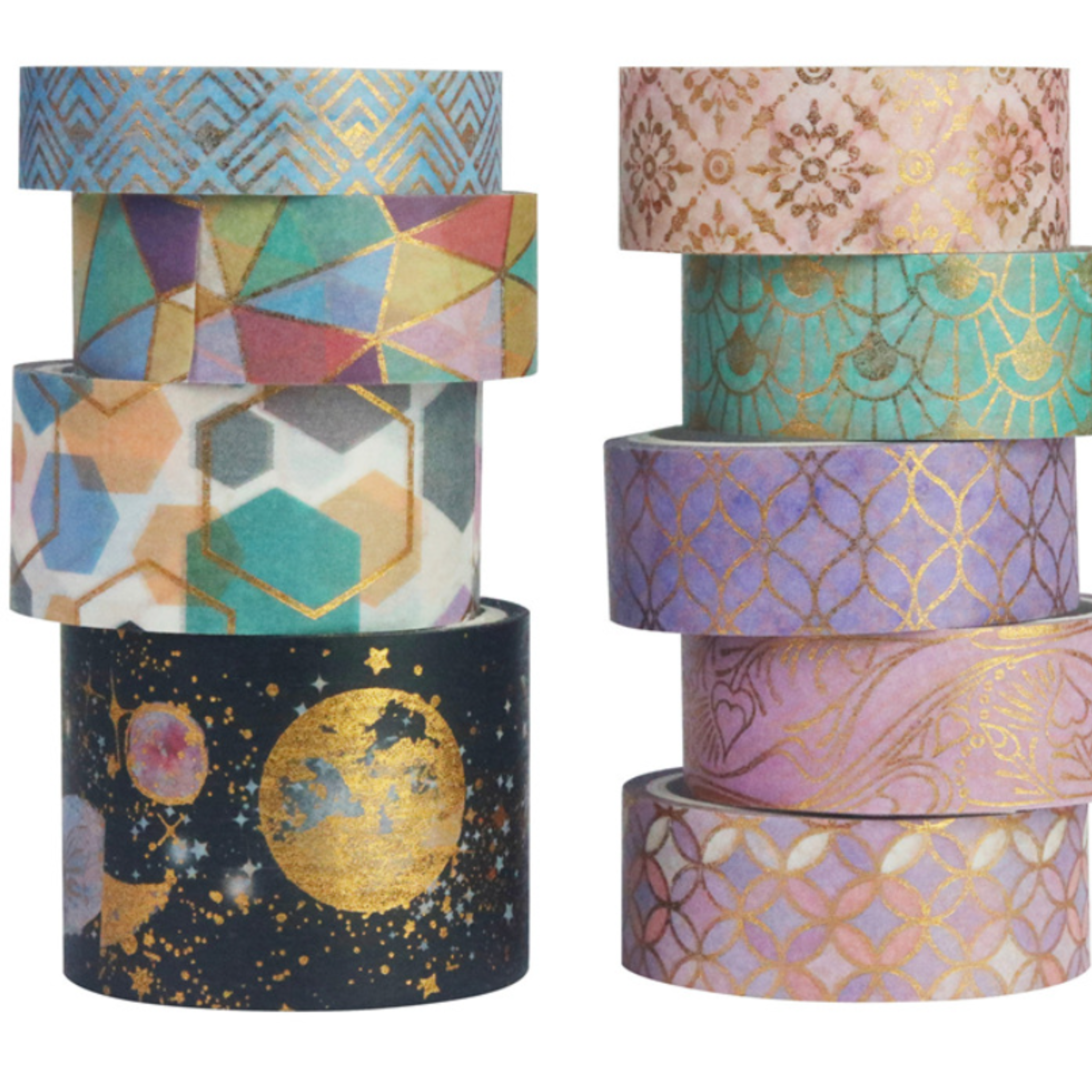 Starry Night Gold Foil Washi Tape Set