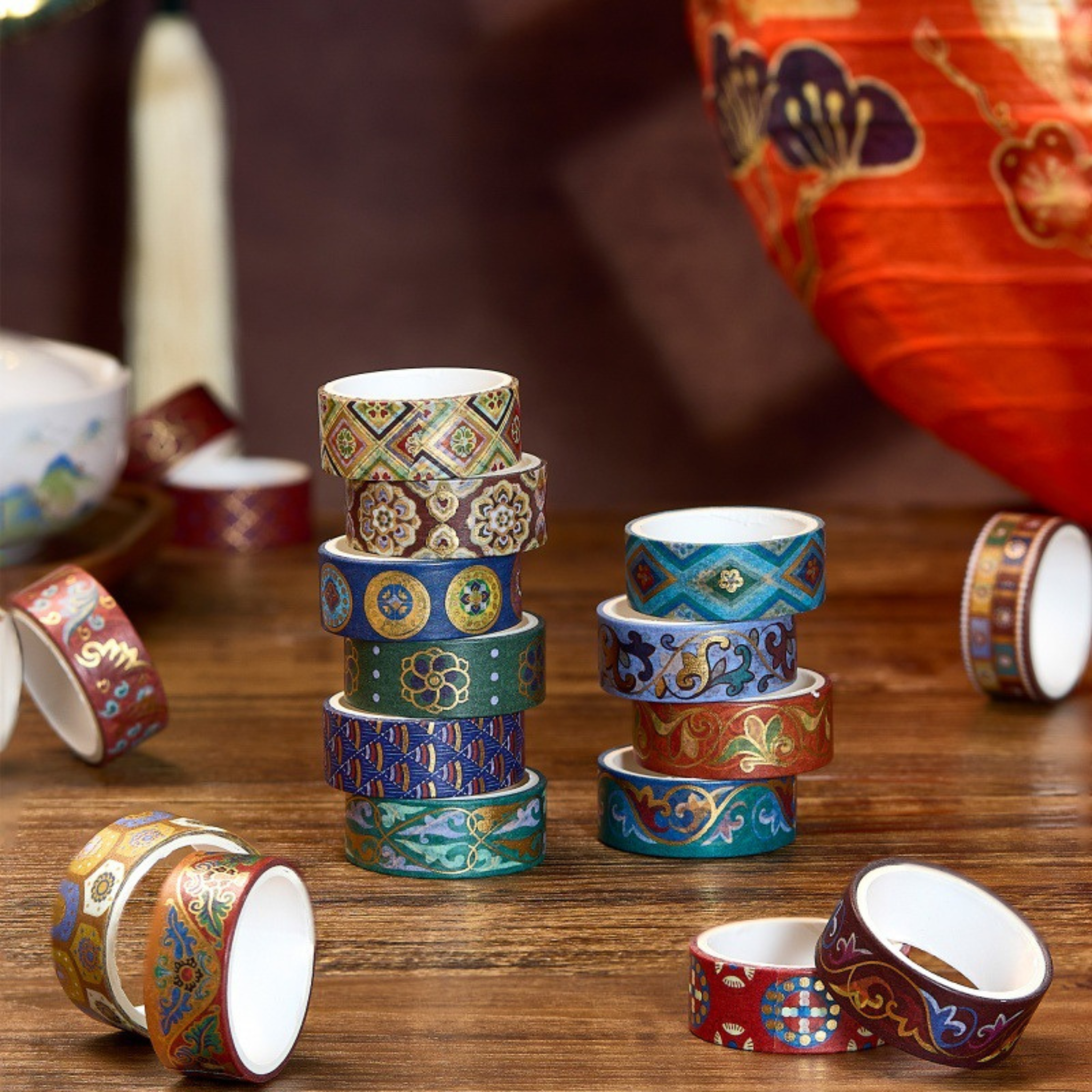 Dunhuang Series Gold Foil Washi Tape Set